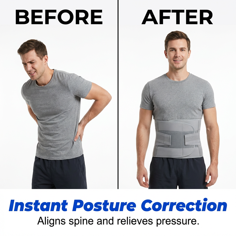Dual-Strap Compression Back Brace with Removable Support Stays