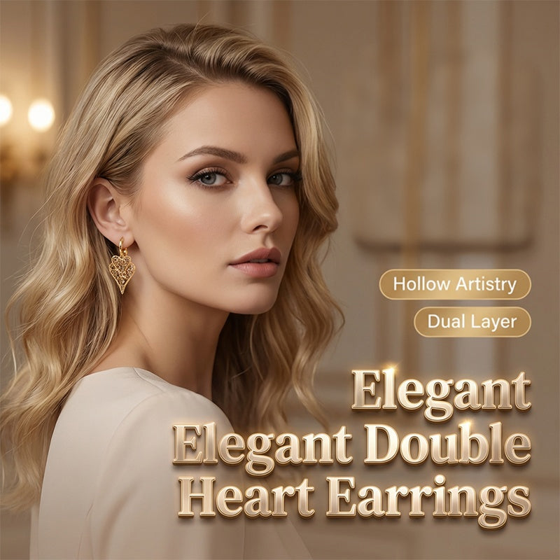 📢📢50% OFF !! ⏰Elegant Sparkling Heart Hoop Earrings