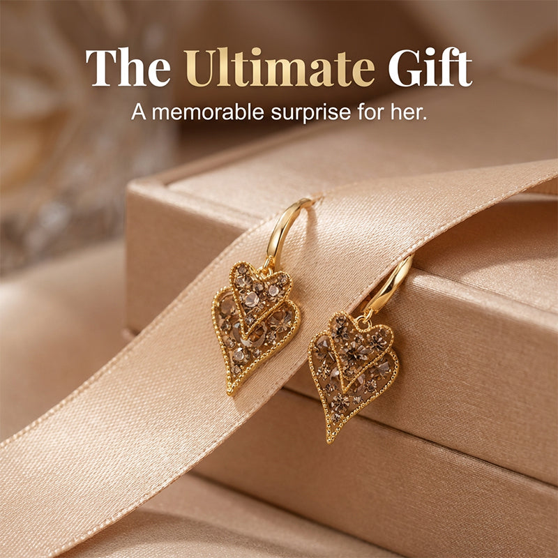 📢📢50% OFF !! ⏰Elegant Sparkling Heart Hoop Earrings