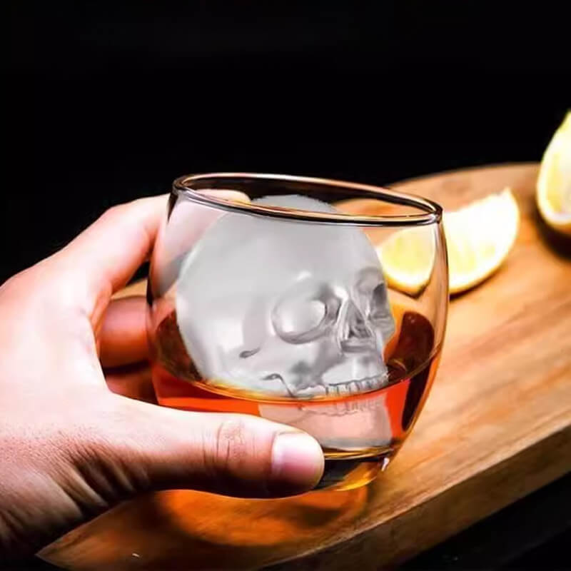 🧊💀 DIY Silicone Skull Ice Cube Tray – Giant slow-melt skull for whiskey & cocktails – food-grade & multi-use mold