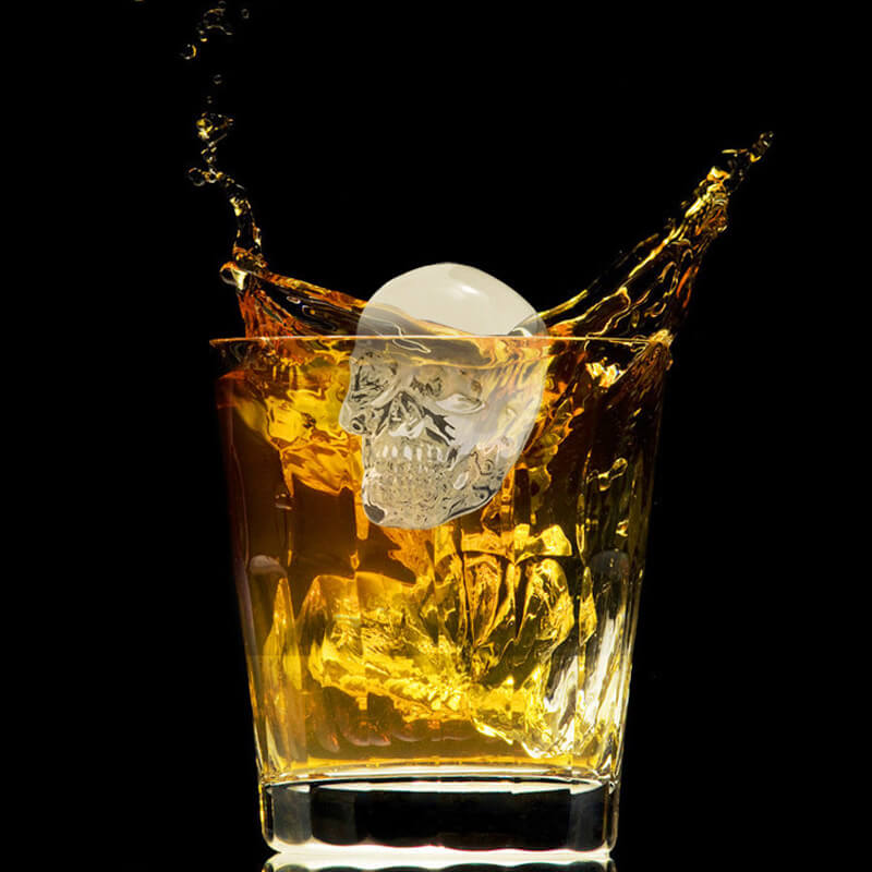 🧊💀 DIY Silicone Skull Ice Cube Tray – Giant slow-melt skull for whiskey & cocktails – food-grade & multi-use mold