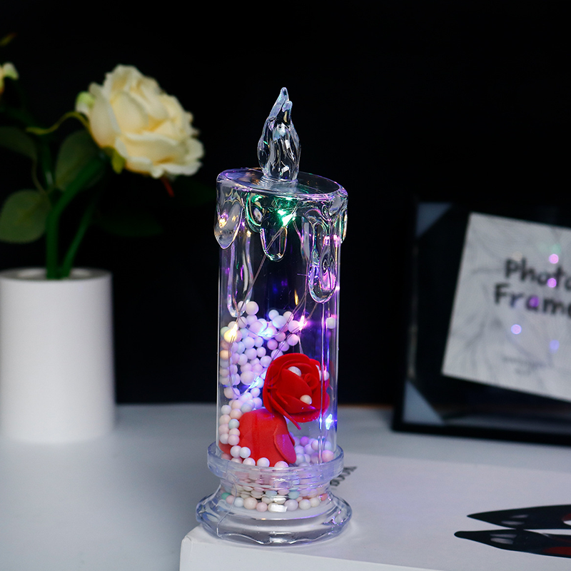 LED Rose Flower Light Candle