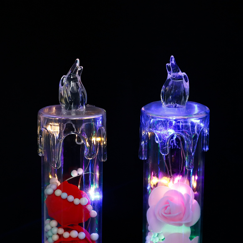 LED Rose Flower Light Candle