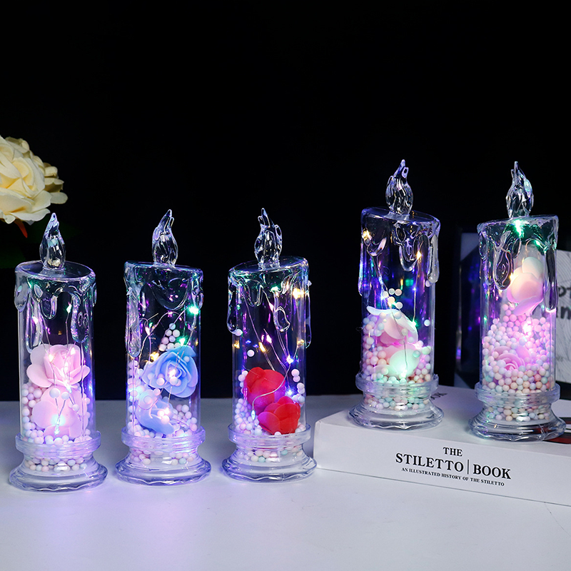 LED Rose Flower Light Candle