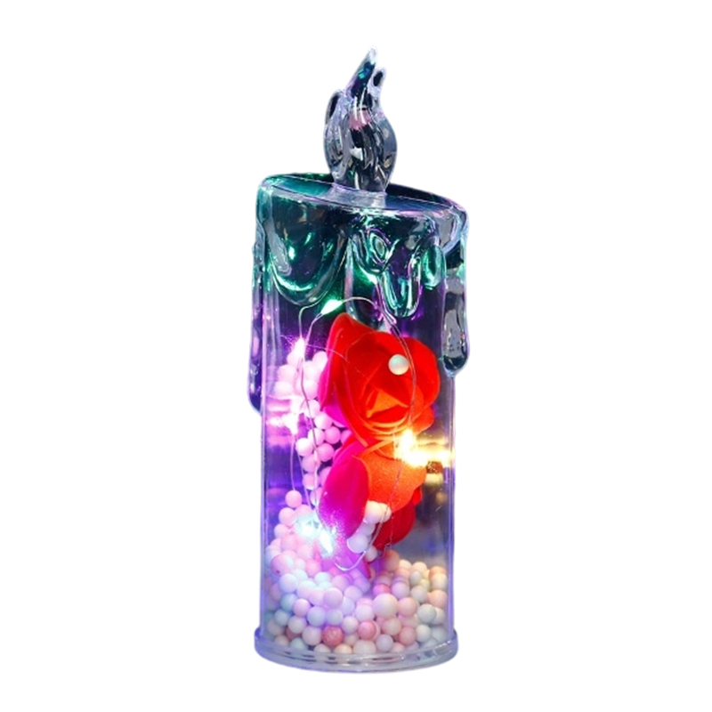 LED Rose Flower Light Candle
