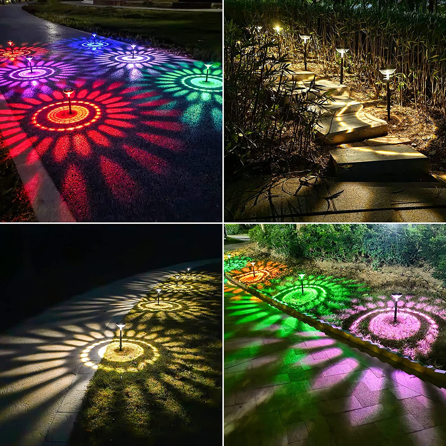 Decorative solar lights for use in the garden or along outdoor paths