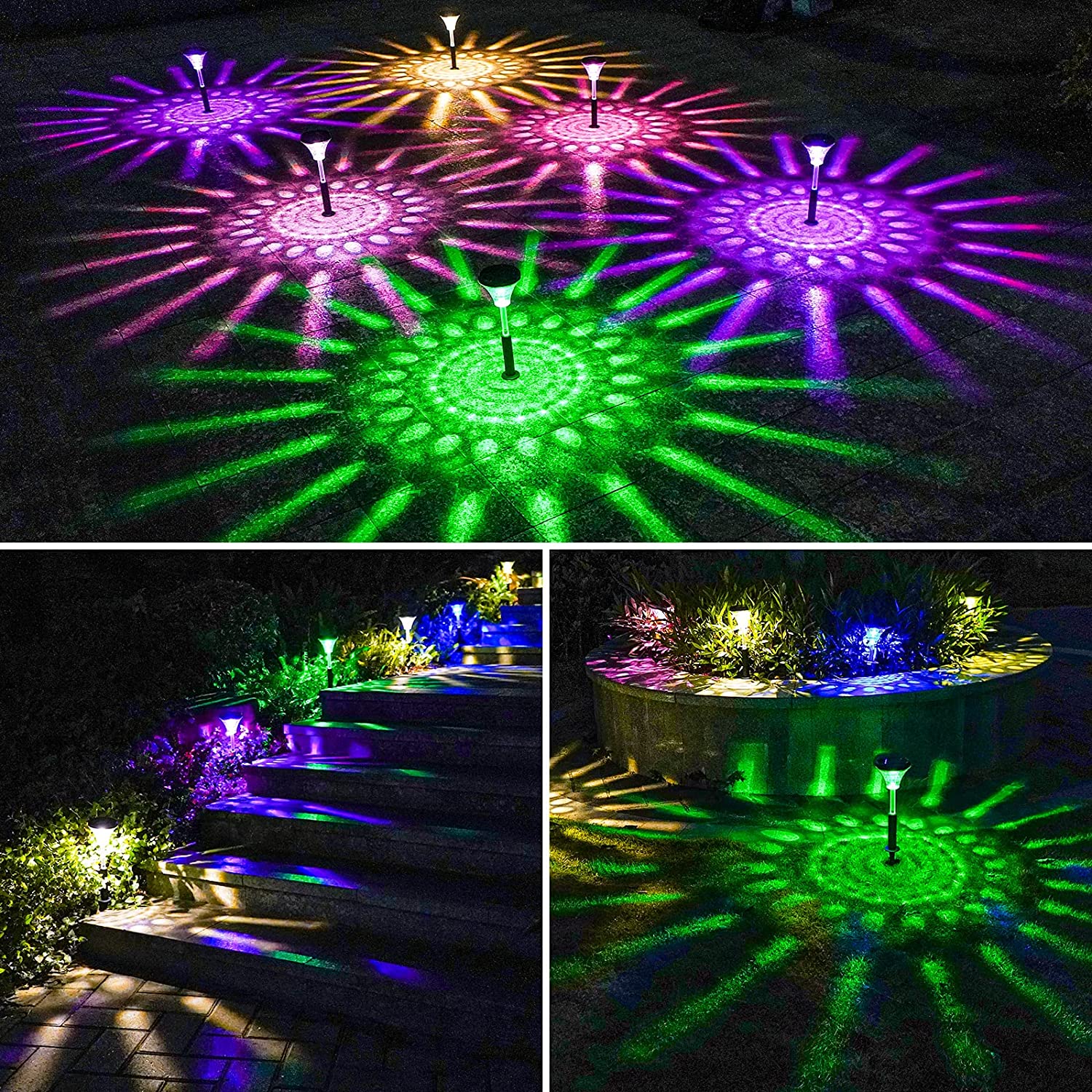 Decorative solar lights for use in the garden or along outdoor paths