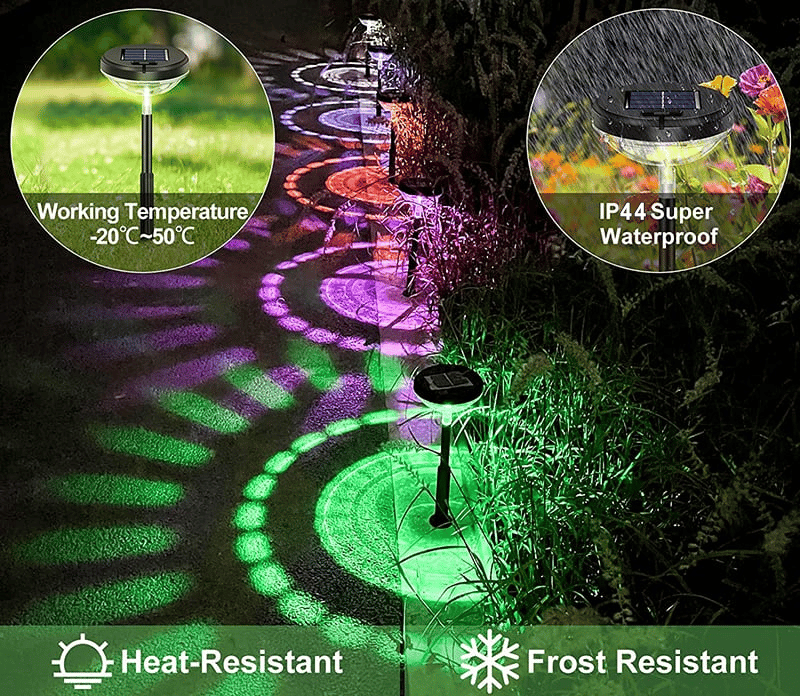 Decorative solar lights for use in the garden or along outdoor paths
