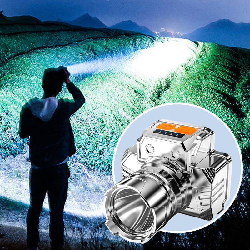 🎁🐟 [Bright Gift] Portable Waterproof Smart LED Headlamp – Outdoor Fishing Essential, Motion Sensor, USB Charging. Hands-Free & Reliable! 🔦💧✨