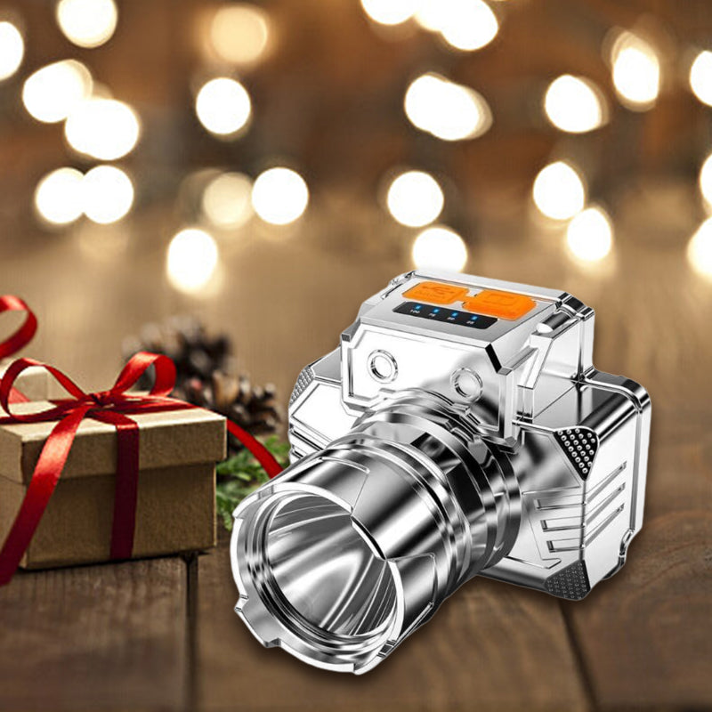 🎁🐟 [Bright Gift] Portable Waterproof Smart LED Headlamp – Outdoor Fishing Essential, Motion Sensor, USB Charging. Hands-Free & Reliable! 🔦💧✨