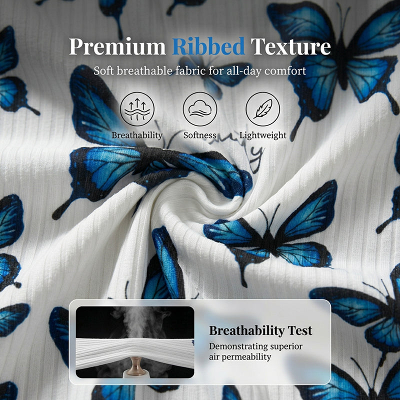 🦋50% OFF!✨ Women's Pajama Set – Butterfly Print, Cozy, Soft, Loungewear