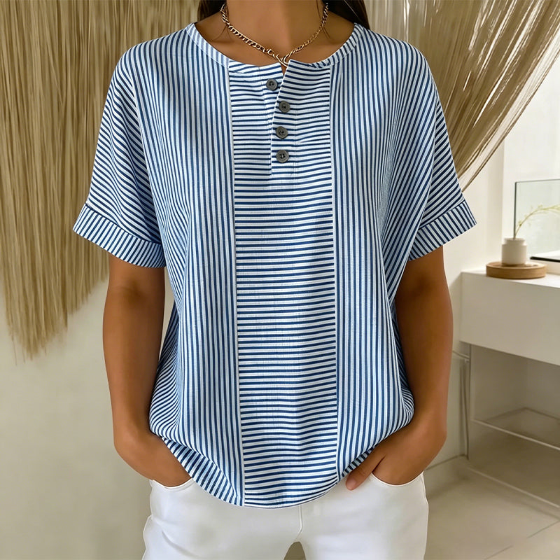 📢📢50% OFF !! ⏰Women's Casual Striped Henley Shirt