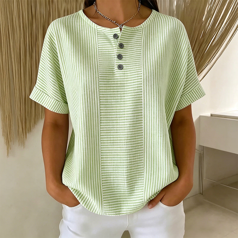 📢📢50% OFF !! ⏰Women's Casual Striped Henley Shirt