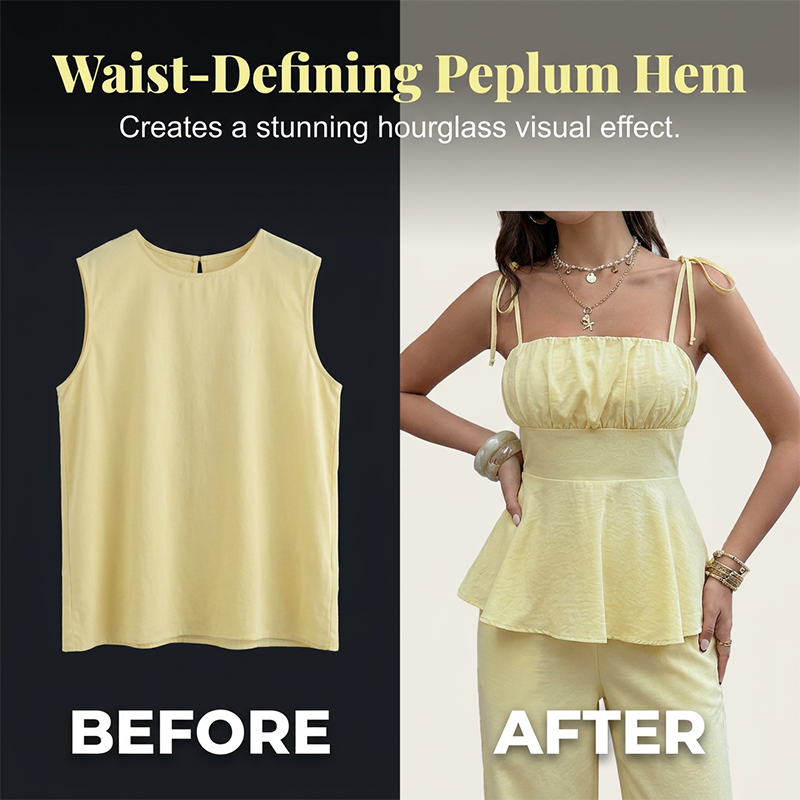 Summer Wide-Leg Pant and Peplum Top Set