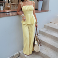 Summer Wide-Leg Pant and Peplum Top Set