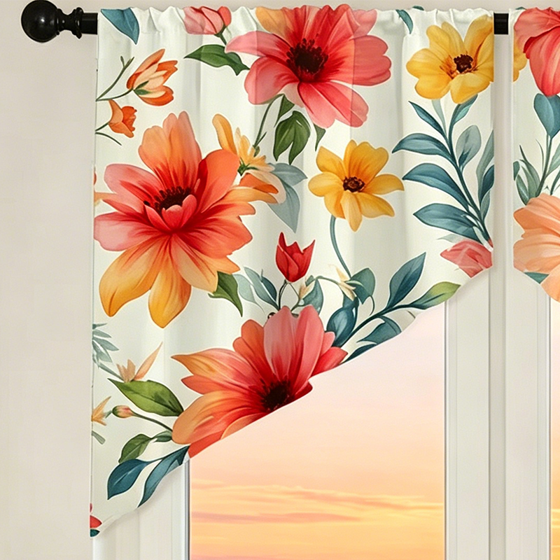 🌿 Botanical Print Rod Pocket Window Curtains 🌸