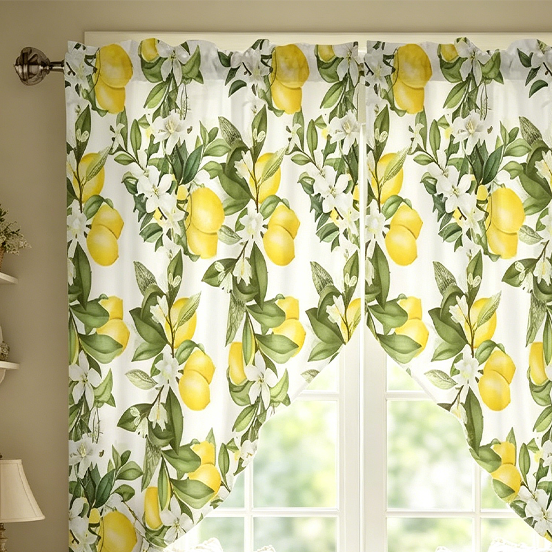 🌿 Botanical Print Rod Pocket Window Curtains 🌸