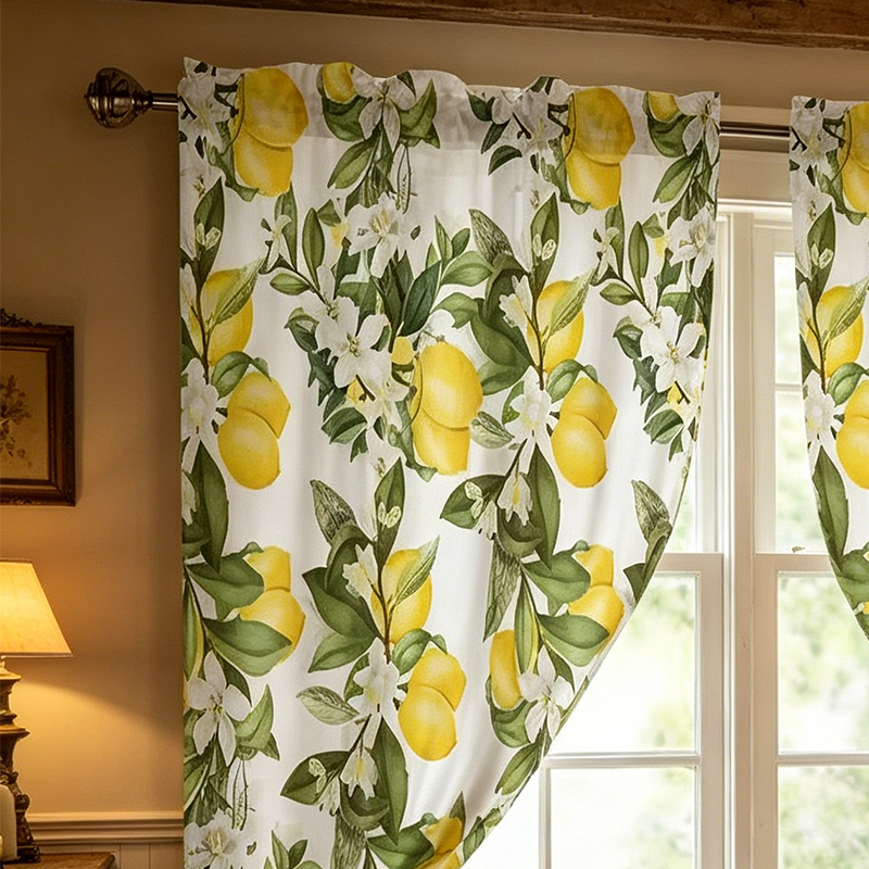 🌿 Botanical Print Rod Pocket Window Curtains 🌸