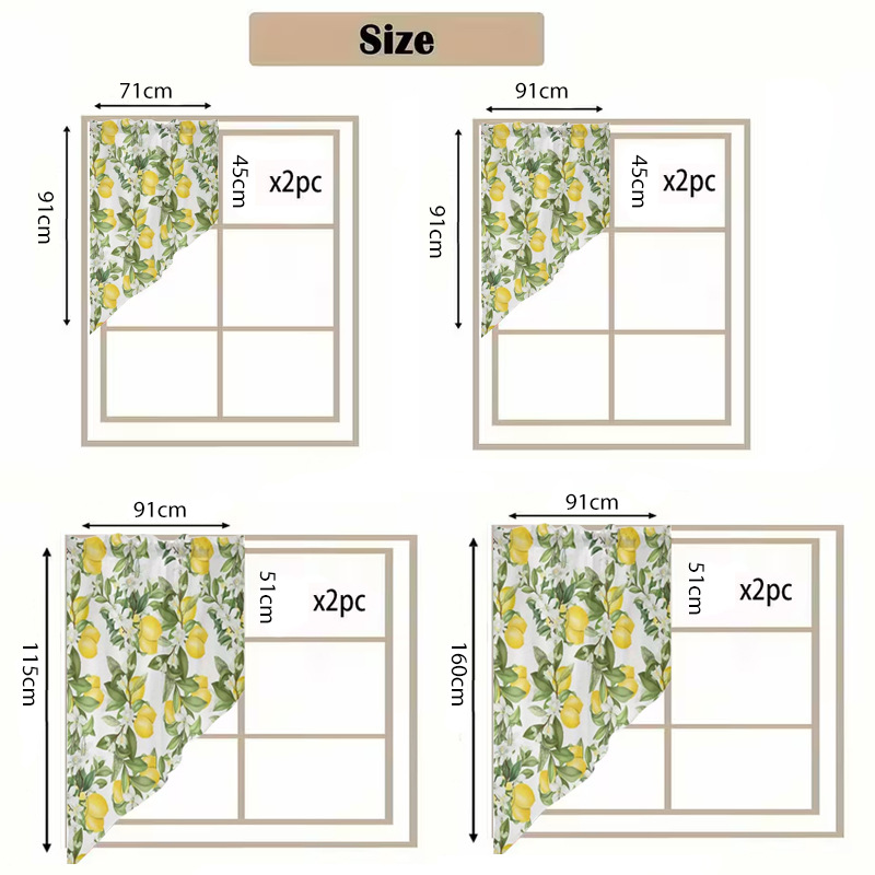 🌿 Botanical Print Rod Pocket Window Curtains 🌸