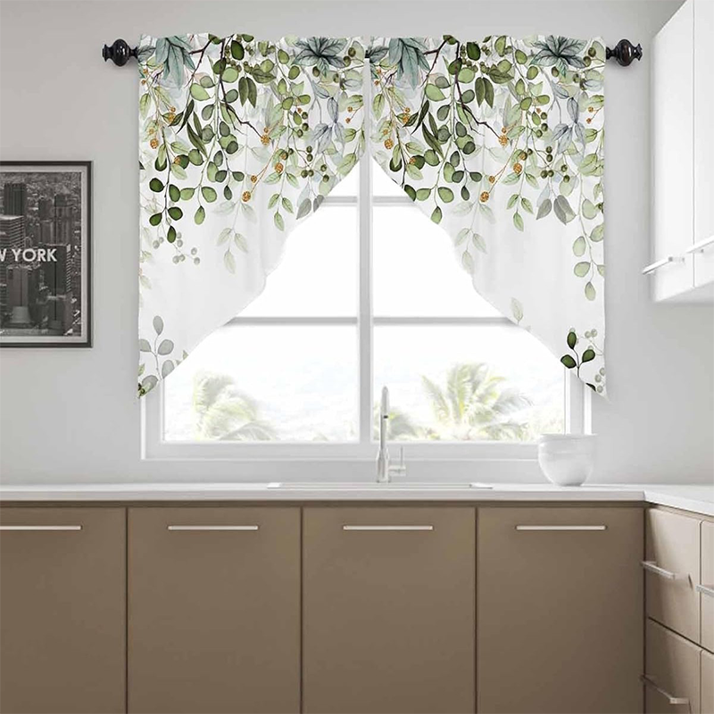 🌿 Botanical Print Rod Pocket Window Curtains 🌸