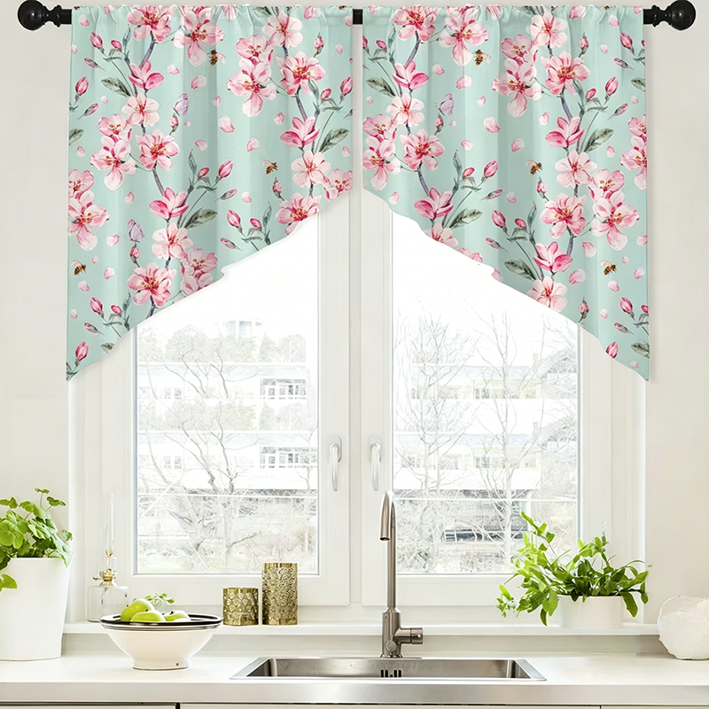 🌿 Botanical Print Rod Pocket Window Curtains 🌸