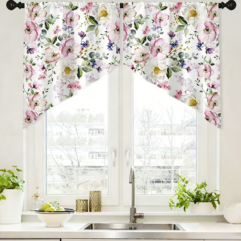 🌿 Botanical Print Rod Pocket Window Curtains 🌸