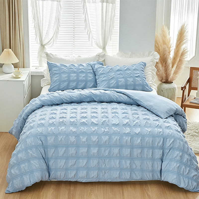 3-Piece Pintuck Textured Duvet Cover Set