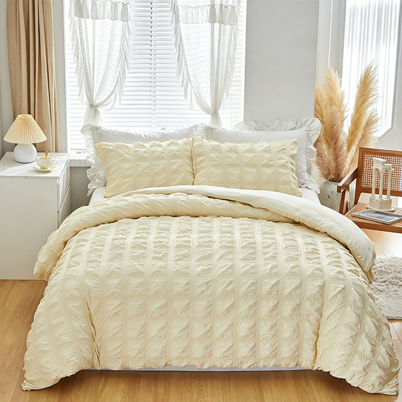 3-Piece Pintuck Textured Duvet Cover Set