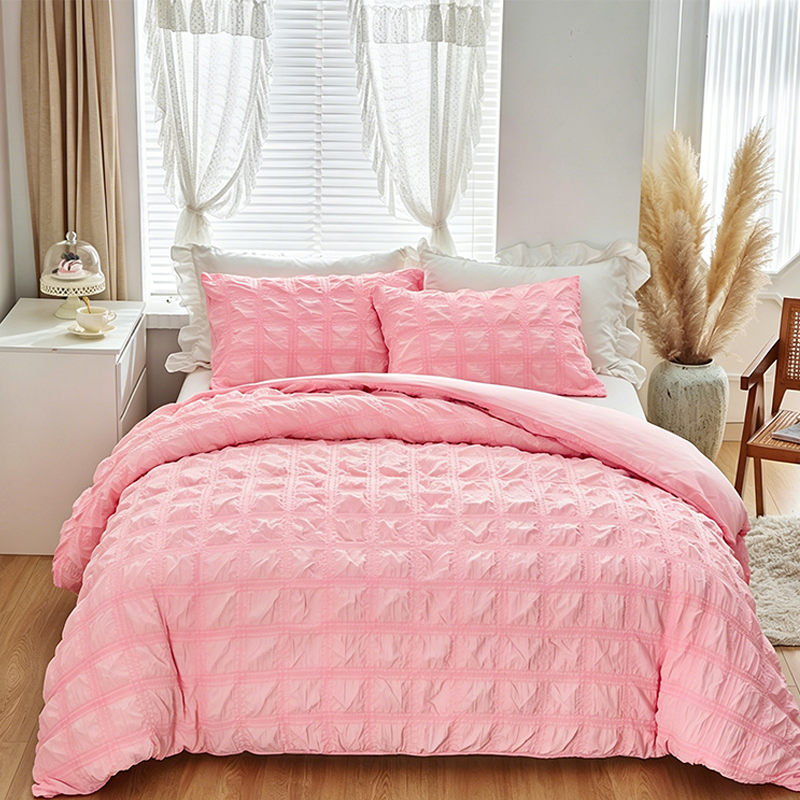 3-Piece Pintuck Textured Duvet Cover Set