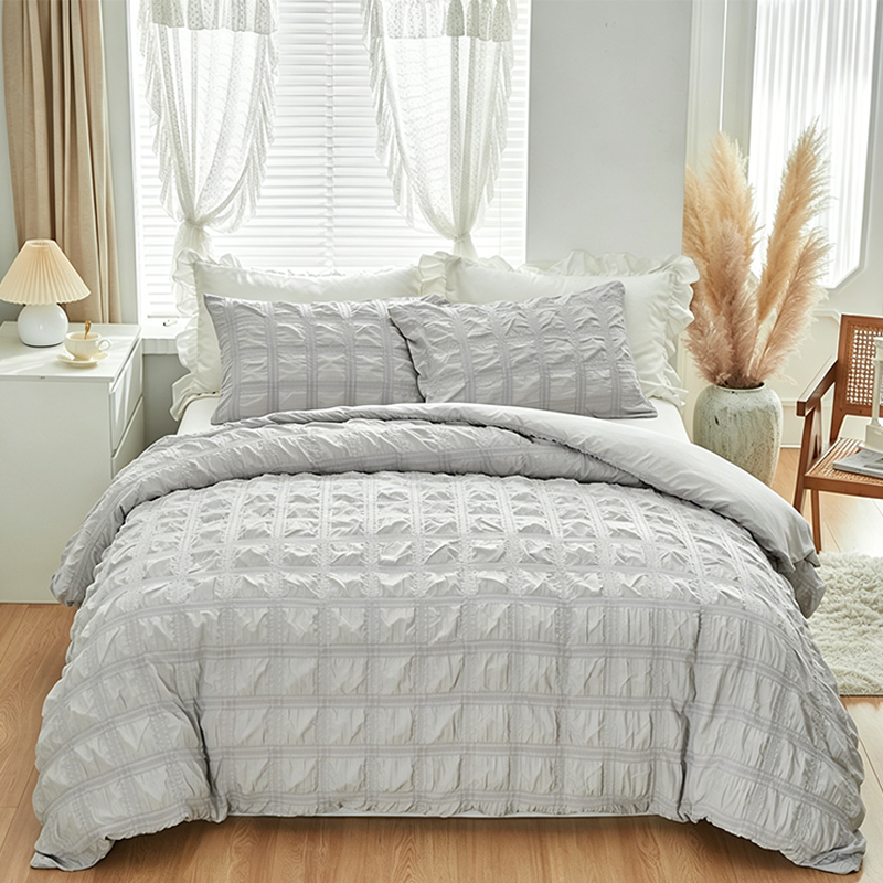 3-Piece Pintuck Textured Duvet Cover Set