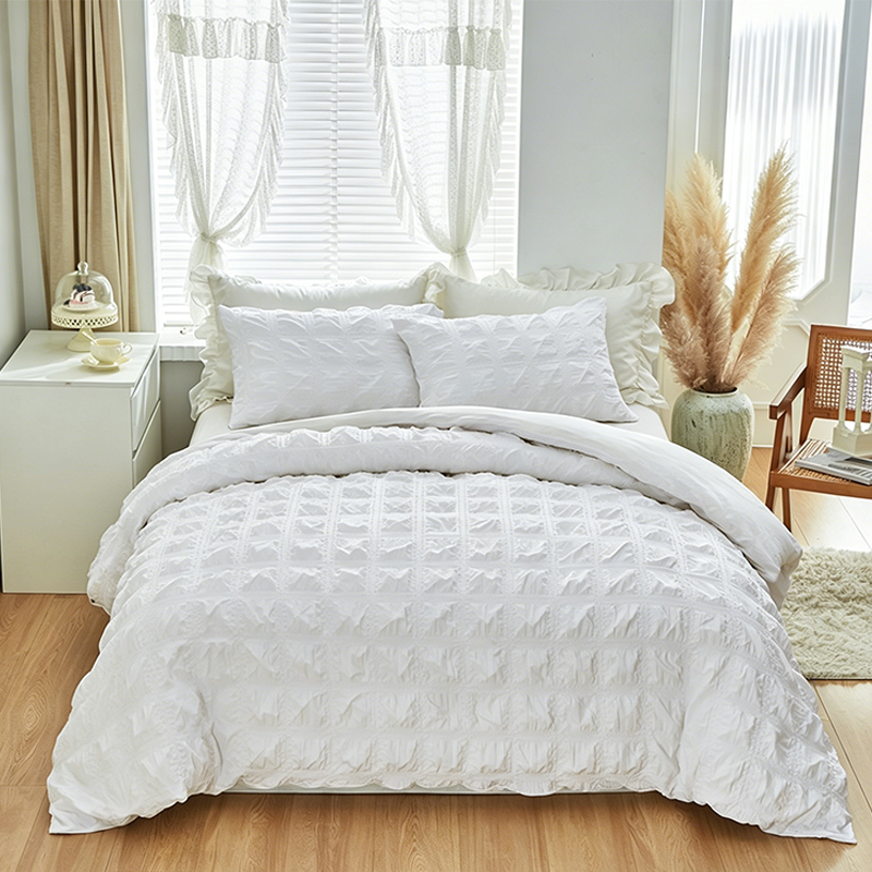 3-Piece Pintuck Textured Duvet Cover Set