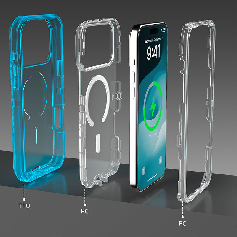 📱Shockproof Clear Magnetic Phone Case🛡️ – Strong Magnetic Lock, Anti-Yellowing & 360° Protection