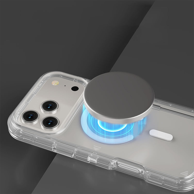 📱Shockproof Clear Magnetic Phone Case🛡️ – Strong Magnetic Lock, Anti-Yellowing & 360° Protection