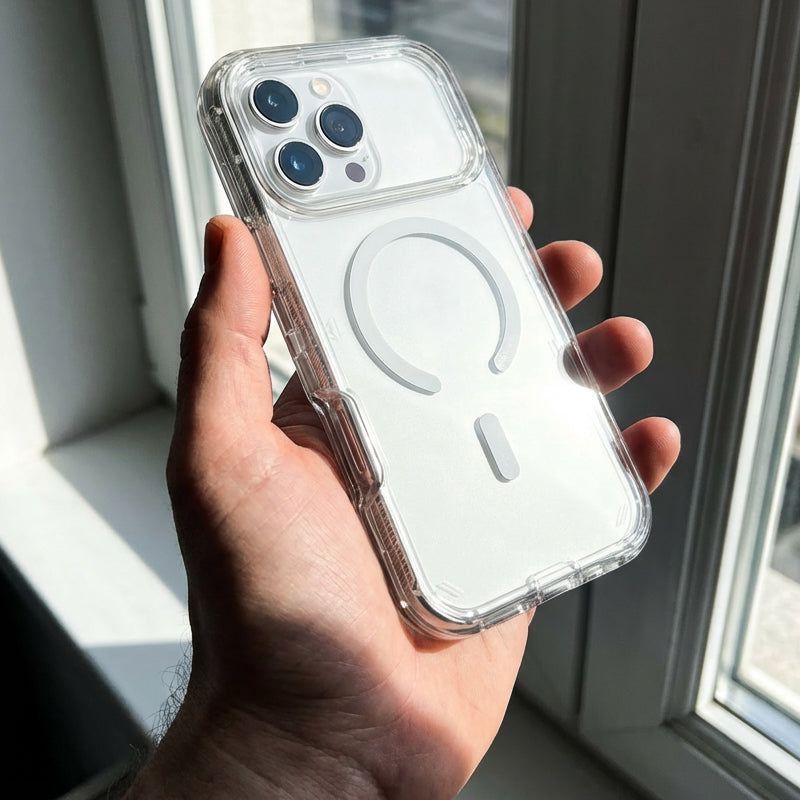 📱Shockproof Clear Magnetic Phone Case🛡️ – Strong Magnetic Lock, Anti-Yellowing & 360° Protection
