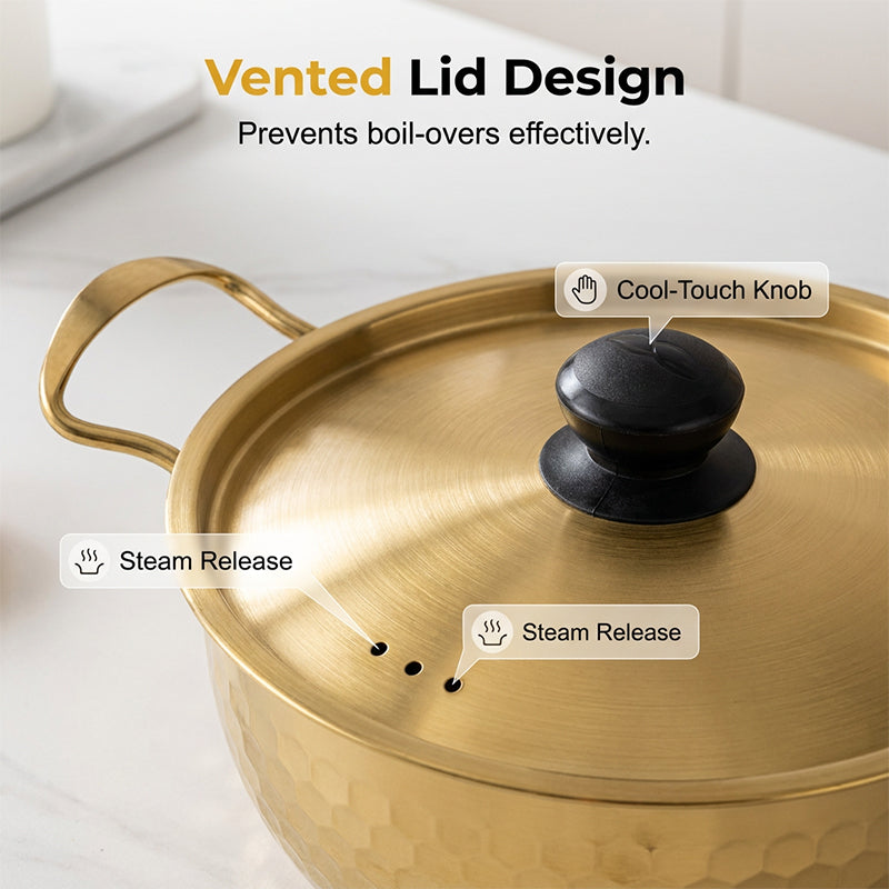 📢📢49% OFF !! ⏰Thickened Stainless Steel Hammered Pot
