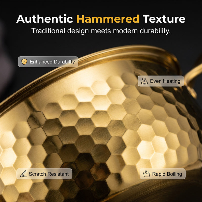 📢📢49% OFF !! ⏰Thickened Stainless Steel Hammered Pot