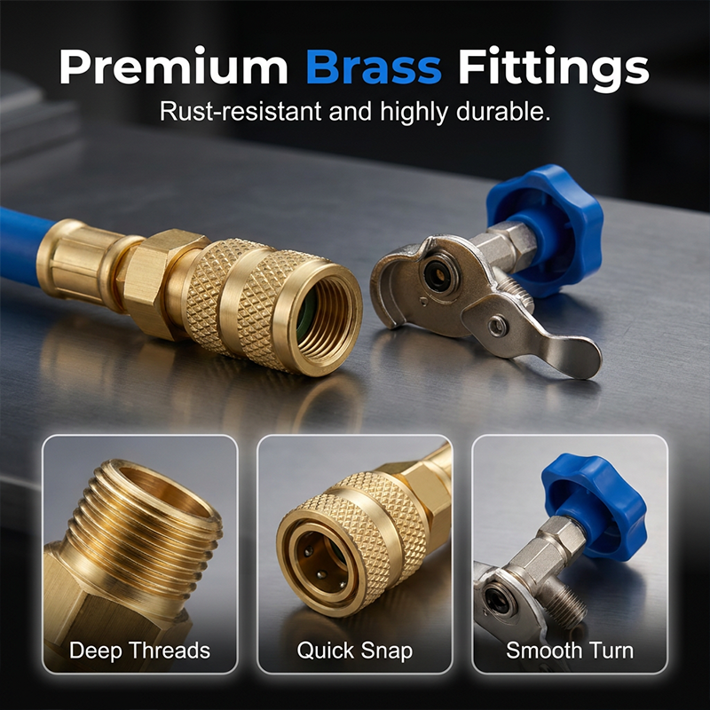 R134a AC Refrigerant Charging Hose with Gauge