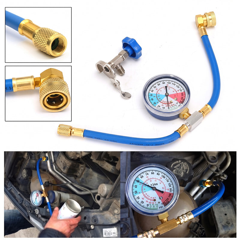 R134a AC Refrigerant Charging Hose with Gauge