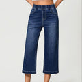 👖 LIMITED-TIME 50% OFF! ☁️ Women's Pull-On Wide-Leg Cropped Denim Jeans – Effortless Comfort, Elastic Waist, Chic Silhouette ✨
