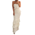Women’s Strapless Tiered Ruffle Smocked Dress