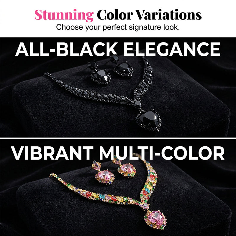 ✨ Sparkling Heart Jewelry Set – Necklace & Earrings, Elegant, Lightweight 💖