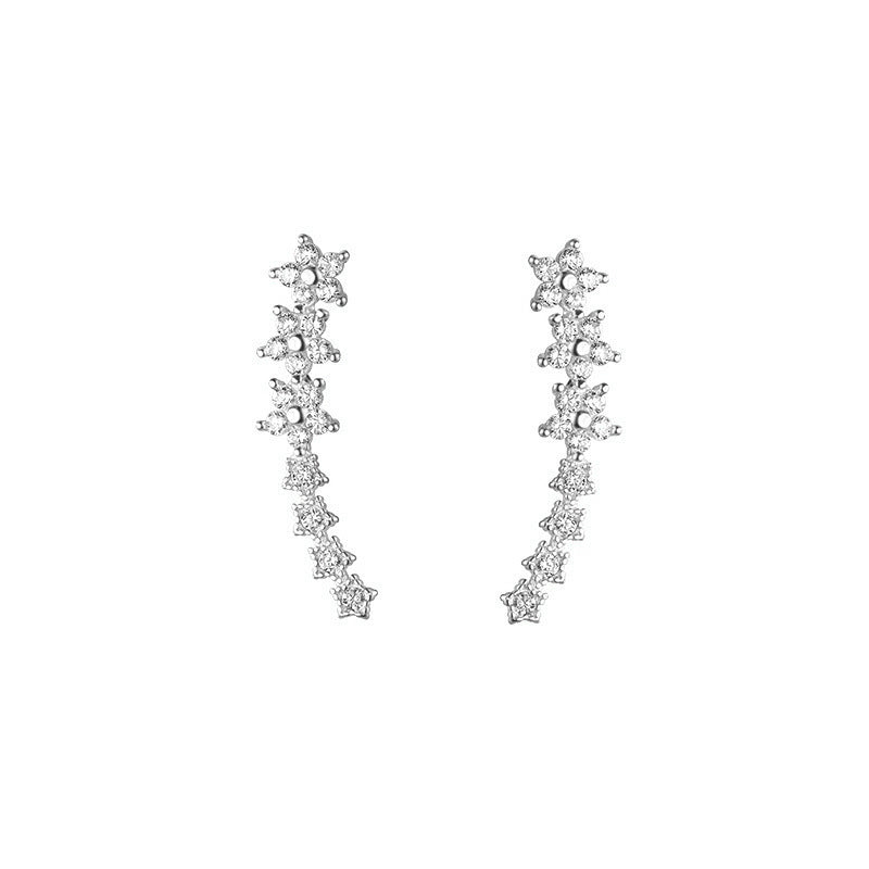 ⚡Starry Flower Rhinestone Ear Climber Earrings