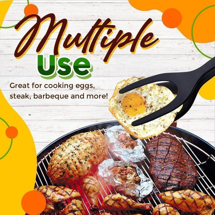 🔥🥩 2-in-1 Spatula Clip – Heat-Resistant Silicone & Non-Slip Handle – Kitchen Cooking Essential