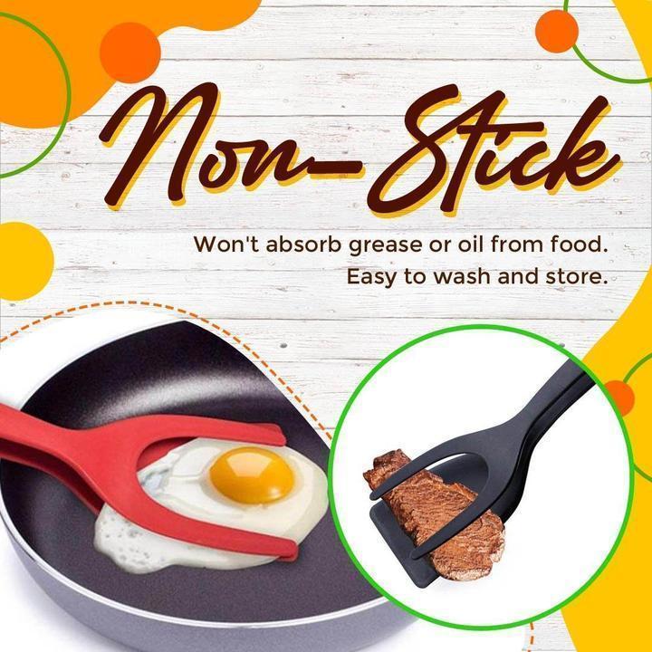 🔥🥩 2-in-1 Spatula Clip – Heat-Resistant Silicone & Non-Slip Handle – Kitchen Cooking Essential