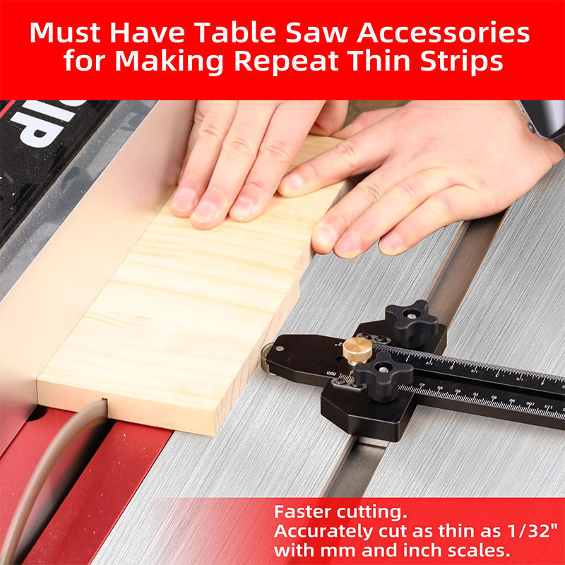 🎉 2026 Sale — Over 25300 Sold! ⏰Thin Rip Table Saw Jig｜6061 Aluminum Precision Woodworking Cutting Guide ✨