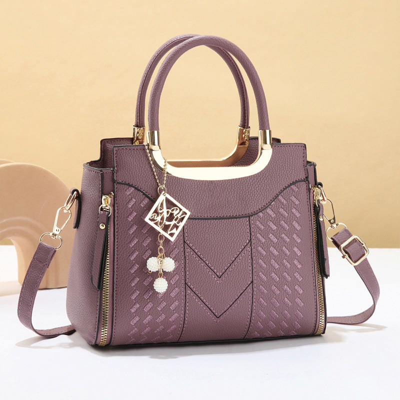 👜 LIMITED-TIME 50% OFF! ✨ Women's V-Stitched Satchel – Gold Hardware, Multi-Compartment, Top-Handle 🌸