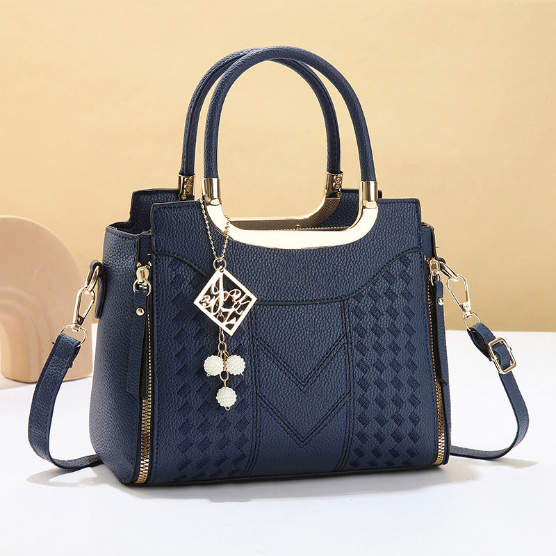 👜 LIMITED-TIME 50% OFF! ✨ Women's V-Stitched Satchel – Gold Hardware, Multi-Compartment, Top-Handle 🌸