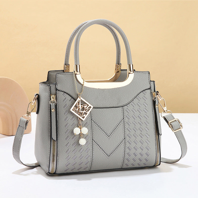 👜 LIMITED-TIME 50% OFF! ✨ Women's V-Stitched Satchel – Gold Hardware, Multi-Compartment, Top-Handle 🌸