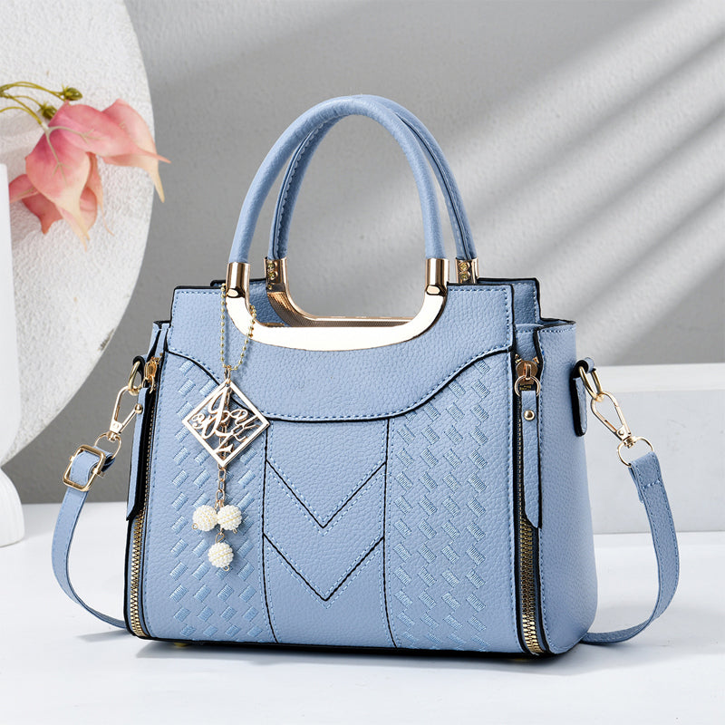 👜 LIMITED-TIME 50% OFF! ✨ Women's V-Stitched Satchel – Gold Hardware, Multi-Compartment, Top-Handle 🌸
