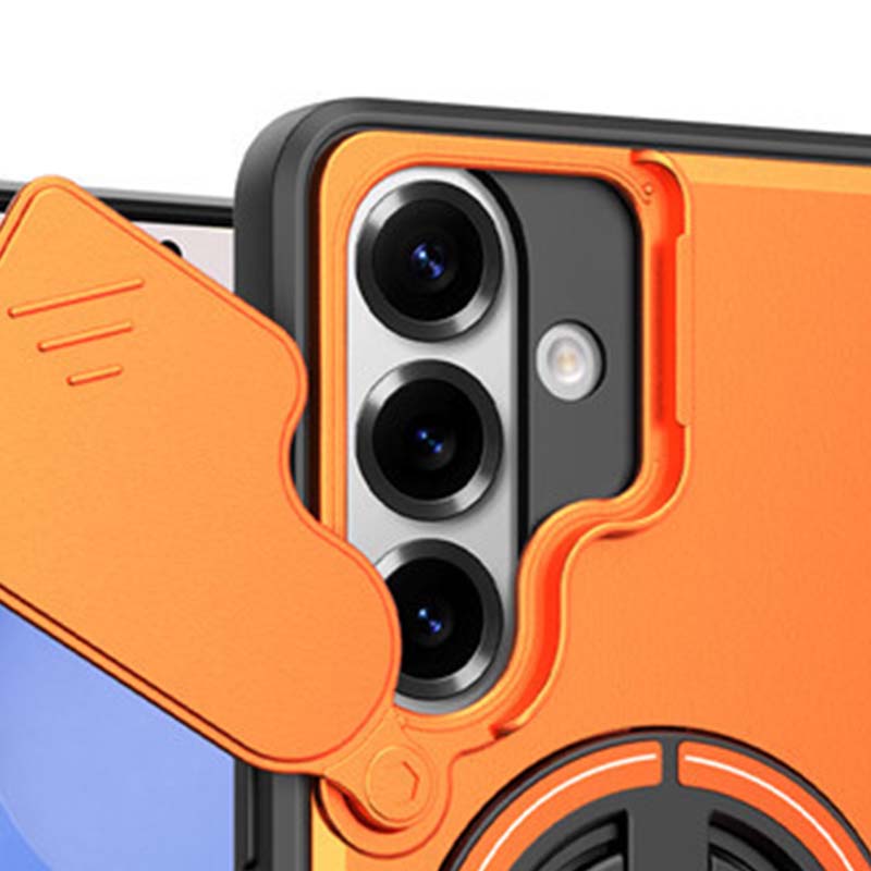 Samsung Phone Case – Sliding Camera Cover, Rotatable Ring, Magnetic Mount